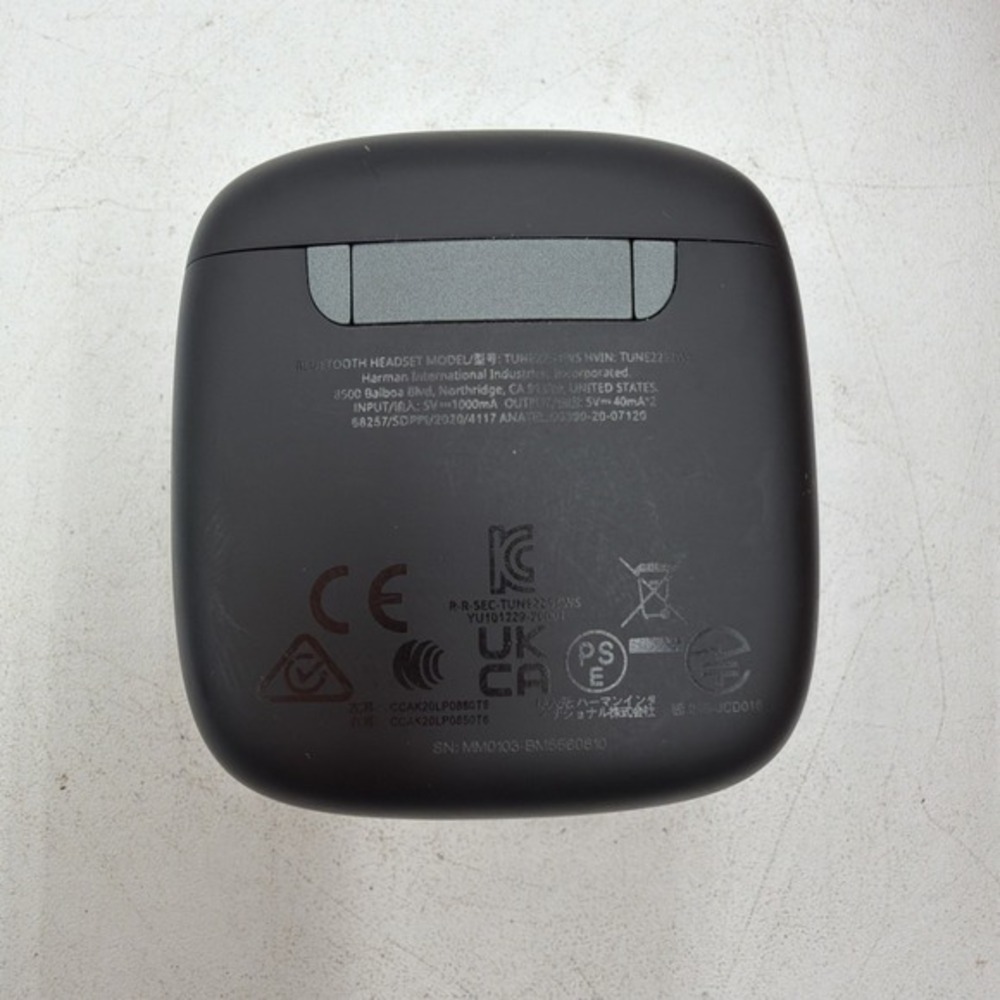JBL Tune 225TWS Bluetooth Replacement Charging Case Black Tested